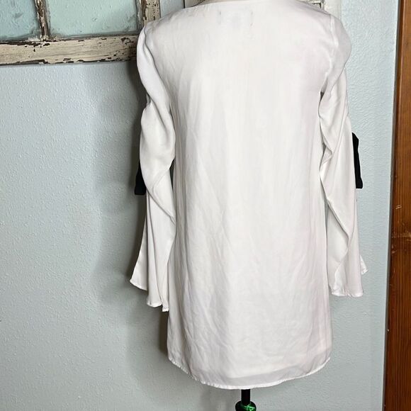 Lulus White Mini Adjustable Long Sleeve Women's Shift Dress Size Extra Small - Picture 7 of 11